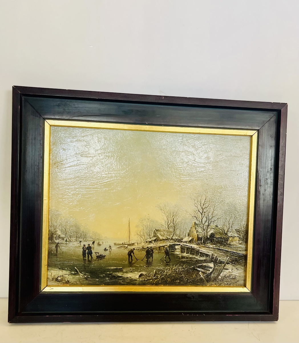 Huile sur bois - École moderne -photo-2